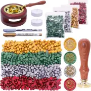 Christmas Wax Seal Kit,1450Pcs Sealing Wax Beads, Santa Claus Wax Seal Stamp Kit