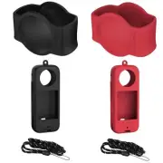 Camera Body Silicone Protective Cover Lens Cap Lanyard Parts for Insta360 X3
