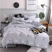 3D White Crane NAO6923 Bed Pillowcases Quilt Duvet Cover Set Queen King Fay