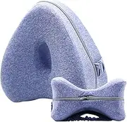 Foam Knee Pillow, Comfortable Foam Leg Pillow for Side Sleeping Adjustable Strap, Knee Pillow Between Legs Aligns Spine Breathable for Hip, Knee, and Ankle Discomfort