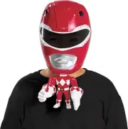 Red Ranger Plastic Move-A-Mask Buddies Power Rangers Halloween Costume Accessory