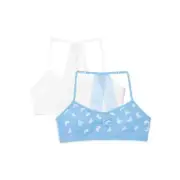 Wonder Nation Girl Seamless Lace Bralette Racerback 2-Pk Blue & White Sz XXL 38
