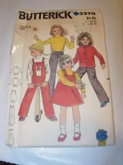 CHILDS GIRLS UNCUT BUTTERICK 3370 Sewing Pattern OVERALLS DRESS PANTS SIZE 3
