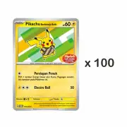 Lot of 100 Pokemon Pikachu Berkemeja Batik Promo SV-P Pokeball Ver. TCG