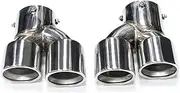 Carbon Fiber Exhaust Tip Compatible for BMW G23 M440i G20 G21 M340i G42 M240i 2021 2022 Dual Exhaust System MPE Nozzle Muffler(Silver)