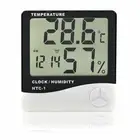 New Digital LCD Temperature Humidity Meter Clock Indoor Hygrometer Thermometer