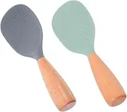 Kisangel 2pcs Silicone Rice Serving Spoon Heat Resistant Non Stick Ergonomic Cooking Utensils with Space Saving Design for Easy Serving of Sushi and Mashed Potatoes