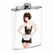 Waitress Pin Up Girls D6 Flask 8oz Stainless Steel Hip Drinking Whiskey Costume