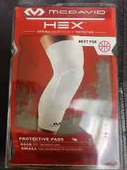 McDavid Hex White Leg Sleeves With Protective Pads Pair 2 Unisex Size Small (S)