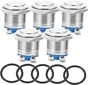 FUNOMOCYA Stainless Steel Waterproof Push Button Plating Pin 5pcs Tactile Switch