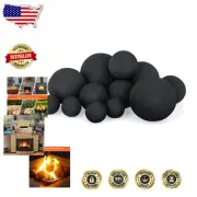 Fireproof Ceramic Fire Balls - 12-Piece Set for Stylish Fireplaces and Pits