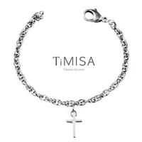 在飛比找momo購物網優惠-【TiMISA】承諾十字 純鈦手鍊