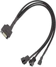 30CM SATA to PWM Fan Adapter Cable - 15 Pin to 3 x 3 Pin / 4 Pin, 12V Case Fan Power Adapter for Computer Cooler (1)