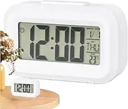 Digital Desk Clock - Electronic Bedside Clock | Small Digital Alarm Clock for Bedroom, Large Numbers Display Electric Bedside Desk Clock