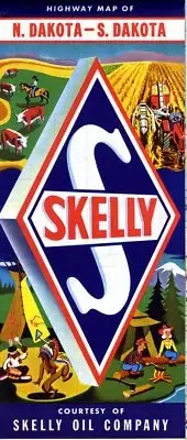 1957 Skelly Road Map: North Dakota South Dakota NOS