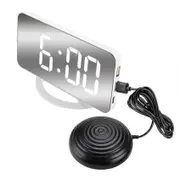 Loud Vibrating Alarm Clock For Heavy Sleepers Adults Deaf, Digital Mirrored Clock With Bed Shaker Yalo