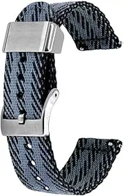 [Kai Tian] 18 mm 20 mm 22 mm 24 mm Watch Strap Multicoloured Metal Holder Linen Fabric Quick Release Replacement Watch Strap for Men Women