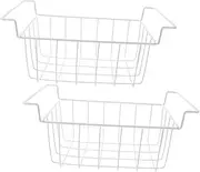 Happyyami 2Sets Freezer Storage Baskets Metal Wire Organizer for Chest Freezer with Hanging Handles Design for Food Sorting and Efficient Storage Mesh for Airflow Optimization
