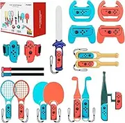 ZONEY Switch Sports Accessories Bundle Set, 18 in 1 Family Party Pack Game Accessories Kit for Nintendo Switch/Switch OLED, for Mario Golf Super Rush The Legend of Zelda Mario Tennis Ace