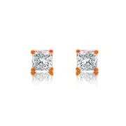 0.38 CT. T.W. Princess-Cut Diamond Solitaire Stud Earrings in 14K Rose Gold (J/I3)