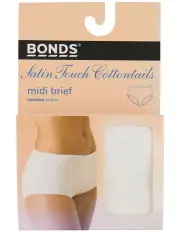 [Bonds] Cottontails Satin Touch Midi Brief in White 1019