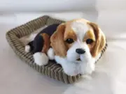 Beagle Dog, Realistic, Lifelike Stuffed Interactive Nodding Pet Toy, Companion P