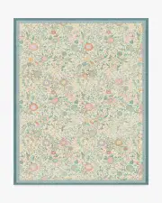 245' x 305' | Machine Washable Runner Rug | Kid & Pet Friendly | Indoor Rug | Royal Garden Ivory & Jade Rug by Bridgerton | Ruggable