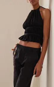 [Tae Park] Exclusive Silk-Chiffon Wrap Top