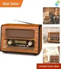 Retro Bluetooth Radio with AUX/USB - 3 Power Sources, Perfect Christmas Gift