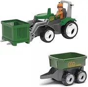 Farm 2+1 Set Sandpit Toy for Children from 3 Years - Farmer with Tractor - Sand Toy for Outdoor Games - Car for The Garden