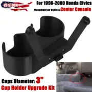 For 1996-2000 Honda Civics Passenger Side Double Cup Holder Upgrade Kit 3" Black