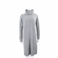 在飛比找Yahoo奇摩購物中心優惠-Max Mara 喀什米爾可拆高領灰色麻花針織洋裝 羊毛衫
