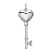 Sterling Silver Rhodium-Plated Locket Key Pendant