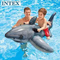 在飛比找Yahoo!奇摩拍賣優惠-水上設備 游泳 intex 57525 寫實鯊魚坐騎兒童水上