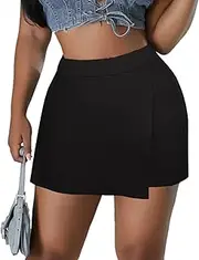 [Sumche] Women's Mini Bodycon Skorts Skirts - High Waisted Summer Going Out Y2K Pencil A-line Skirt with Shorts Underneath