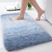 Bathroom Rug, Shaggy Soft Microfiber, Ultra Absorbent, Non Slip, Light Blue, ...