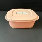 Tupperware CrystalWave Microwave PLUS Mini Square 500ml / 2 cup Pink New !