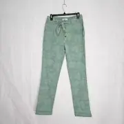 Sundance Green Floral Bastille Easy Button Fly Belted Pants 2