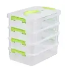 HG Green Stackable Storage Box Desktop Toy Blocks Organizer Box With Lid
