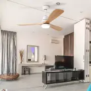 52'' Ceiling Fan With Light LED Remote Control Fans DC Motor 3 Wood Blades