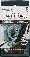 Mont Marte Graphite Earth Tones 12pce, Colored Graphite Pencils,Perfect for technical drawing, writing and sketching.