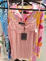 DECJUBA Alison Lace Trim Cami Camisole Singlet Pink Size 8 BNWT