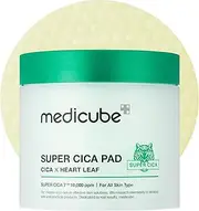 [medicube] Super Cica Facial Toner Pads (70 Pads) - 88% Centella Asiatica Pads to Soothe Sensitive Skin - Infused with Heartleaf for Deep Hydration and Improvement of Damaged Skin - 100% Vegan Ceritifed