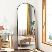 [NEUWEABY] Full Length Mirror 64"x21" Arched Mirror Full Body Mirror Black Standing Arch Floor Mirror with Stand Hanging or Leaning Against Wall for Bedroom Entry, Living Room