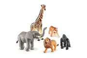 Learning Resources Jumbo Jungle Animals, Animal Toys for Kids, Safari Animals, 5 Pieces, Ages 18 months+