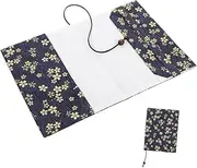 ERINGOGO Book Cover Sleeve Gold Stitched Floral Design Protective Cover for Personal Use Fabric Material Book Protector