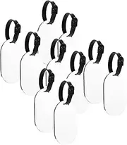 Shengsenfu Blank Luggage Tags, 10 Pcs Luggage Tag Suitcase Tags, Blank Sublimation Luggage Tags, Double Sided MDF Suitcase Labels with Strap for Easy Identification, Luggage Labels Suitcase Tags (A)