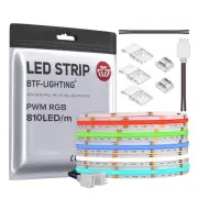 FCOB COB RGB LED Strip 810LED/m 16.4FT DC12V Color Changing Flexible High Den...