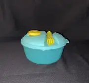 ✅ Brand New Tupperware Salad On The Go Set- Fork Knife Mini Dressing Container*