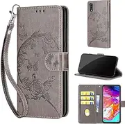 Mobile Phone Case for Samsung Galaxy A70, with Card Slot, Premium Shockproof Faux Leather Flip Wallet Case, Mobile Phone Case, Compatible with Samsung Galaxy A70, Grey
